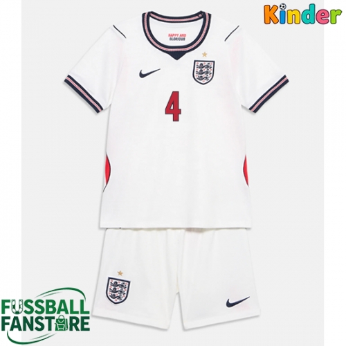 England Declan Rice #4 Replik Heimtrikot Kinder WM 2026 Kurzarm (+ Kurze Hosen)
